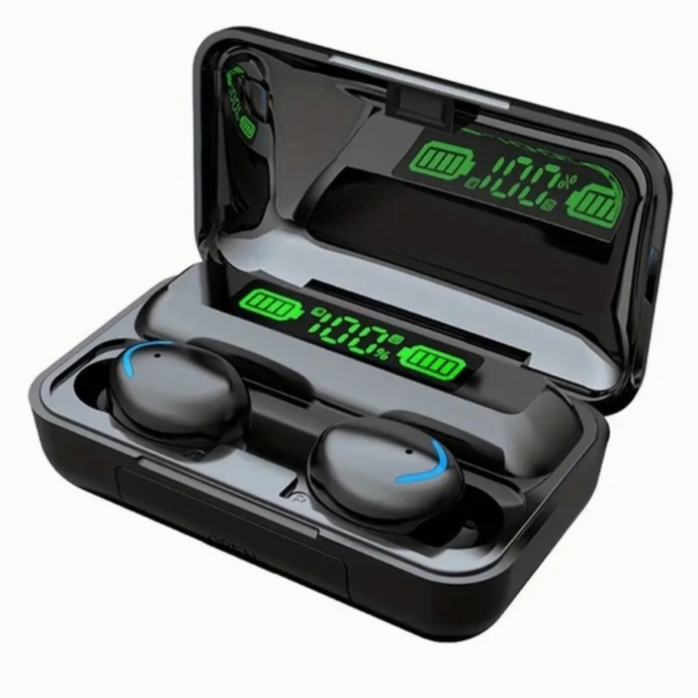 Wireless Black Earbuds with Charging Case
